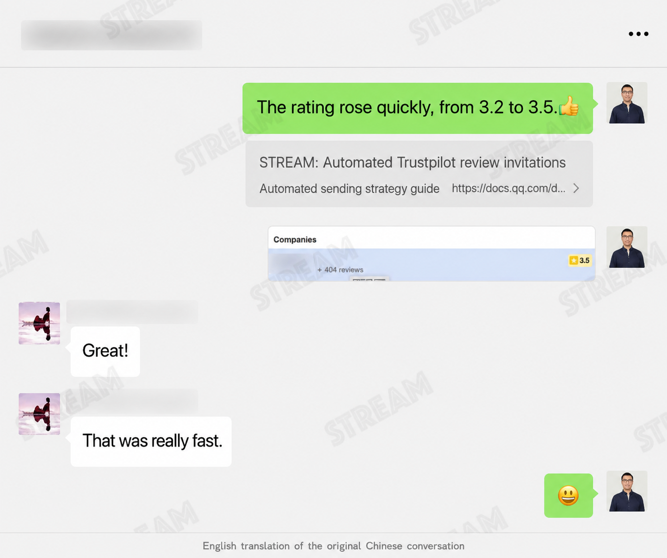 Brand feedback 5 · English translation